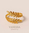 Olive branch / laurel leaf open ring