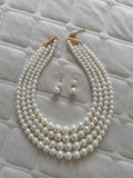 Four-Strand Faux Pearl Necklace Set